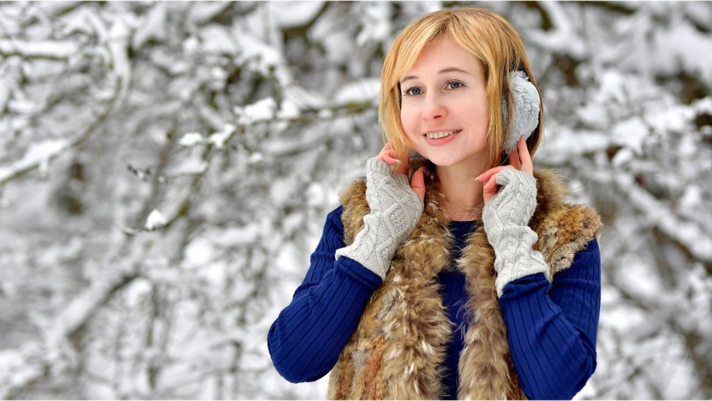 Outside with earmuffs